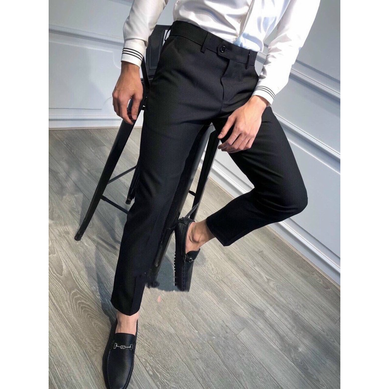 Quần âu nam quần vải công sở chất vải 79 cao cấp ống côn co giãn dáng slim fit