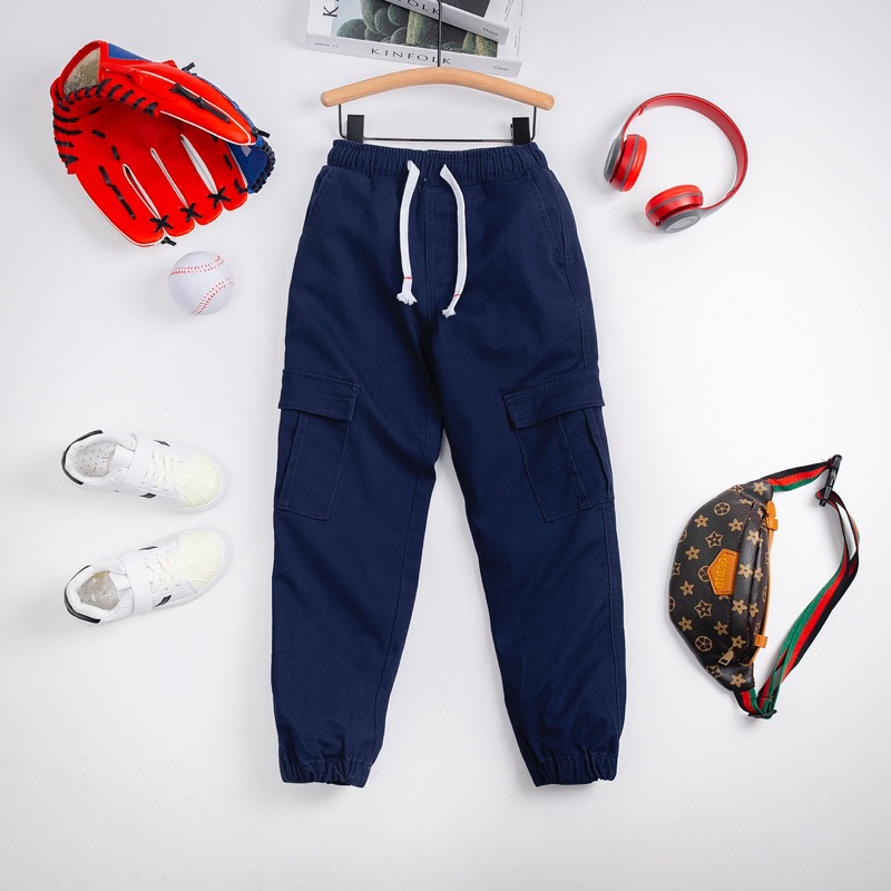 Quần Kaki dài bé trai bo gấu, size 12-55kg chất kaki co giãn nhẹ