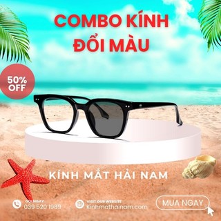 Combo Kính đổi màu khi ra nắng, Tròng kính cận đổi màu, chống phản quang UV Hainam Eyewear