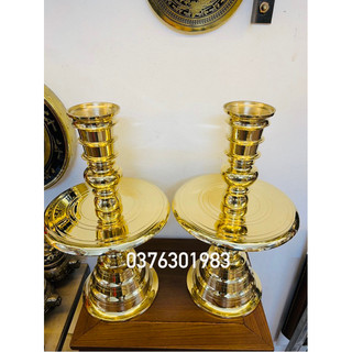 Cặp chân đèn thờ cúng bằng đồng 45cm