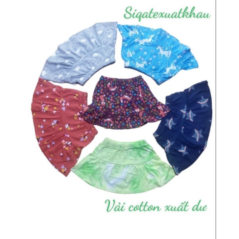 Chân Váy Một Tầng Kèm Chíp Vải Cotton xuất Dư Chân Váy Kèm Chíp Bé Gái Cotton 8-20kg