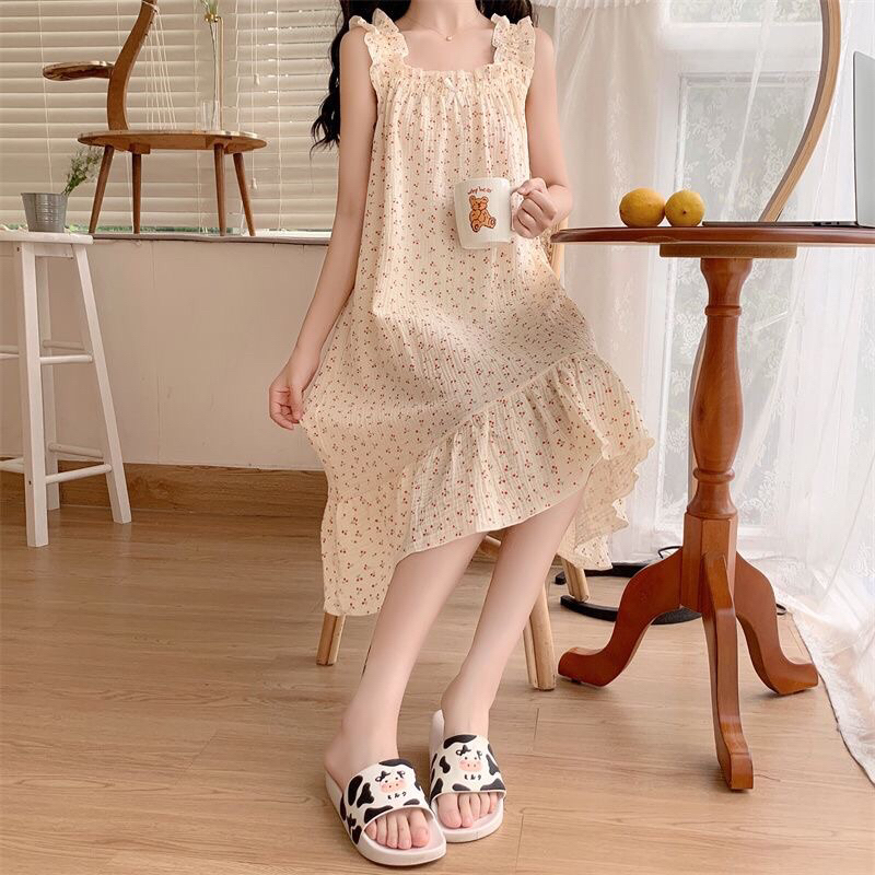 Váy ngủ đũi xốp siêu thấp hút , mát hàng quảng châu M02