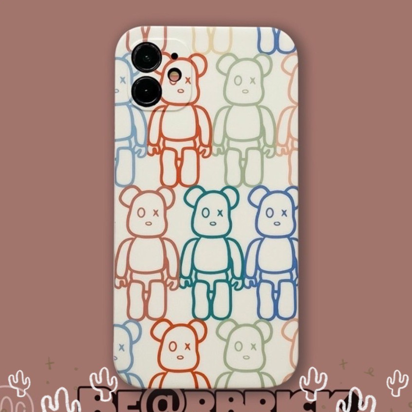 C1603 Ốp lưng silicon nhám BEARBRICK PATTERN