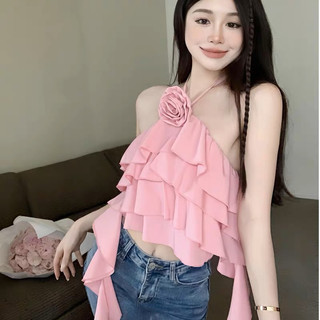 Gaeul store- yếm lụa tầng mix hoa hot hit