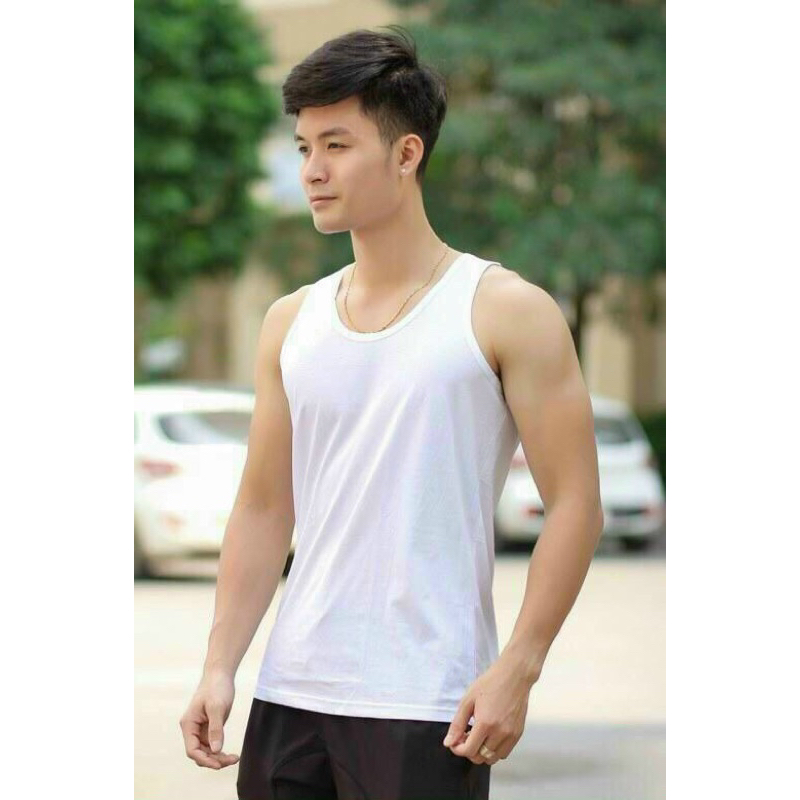 Áo ba lỗ cotton nam hàng xuất khẩu, áo ba lỗ mặc nhà màu trắng hàng đẹp