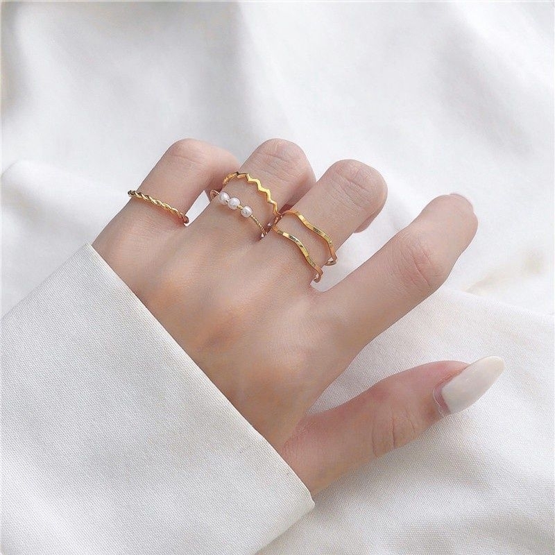 Set 5 nhẫn thời trang phong cách Hàn Quốc