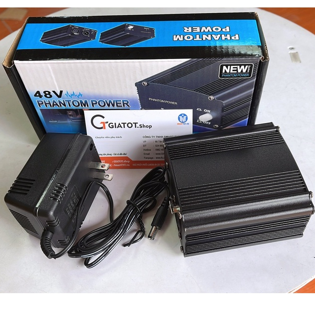 Nguồn Phantom chuyển đổi 48V chuyên dụng cho micro thu âm cao cấp, hàng đẹp GiatotHN