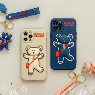 #c1530 #c1532 - ốp lưng silicon đính 3d brunch brother đeo túi navy/trắng