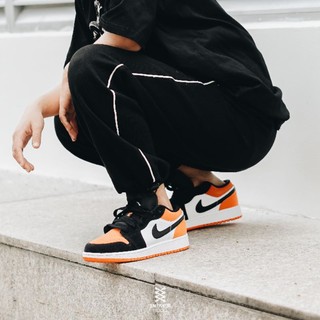 Giày Sneaker JrD Cam Đen Thấp Cao Cấp