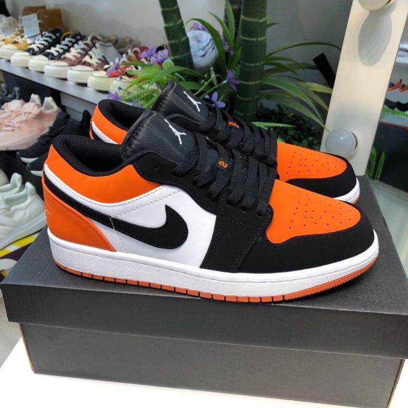 Giày Sneaker JrD Cam Đen Thấp Cao Cấp