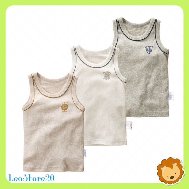 Quần áo Thun Cotton Ba lỗ cho Bé Trai Logo Sang trọng - Chất vải đẹp