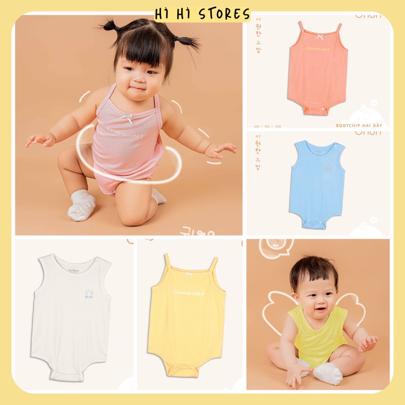Punchun body chip ba lỗ chất cotton thoáng mát cho bé mặc mùa hè SS23