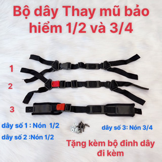 Bộ Dây Thay Nón Bảo Hiểm / TẶNG KÈM BỘ ĐINH TÁN DÂY NÓN