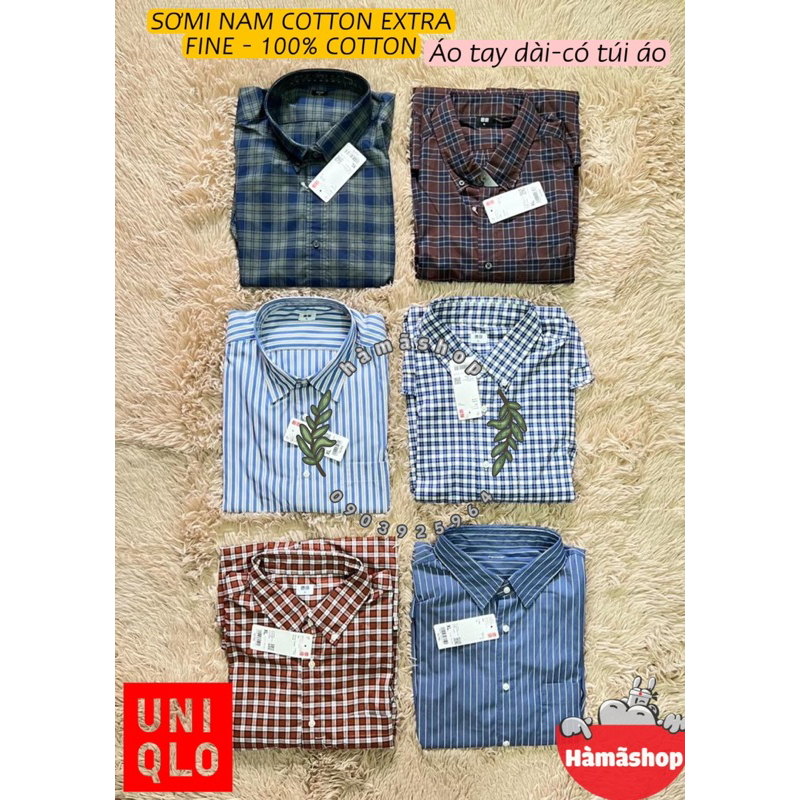 SƠ MI NAM UNIQLO EXTRA FINE COTTON TAY DÀI - HÀNG MUA SALE TẠI UNIQLO NHẬT BẢN