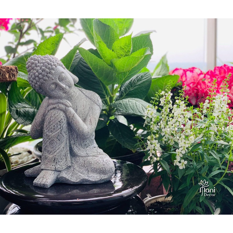 Tượng Phật An Nhiên cao 23cm - sơn giả đá