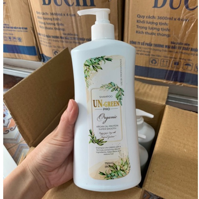 Dầu Gội UN-Green Organic tự nhiên, Thải Độc & Phục Hồi tóc hư tổn, Kiềm Dầu, Sạch Gàu, Hương Nước hoa