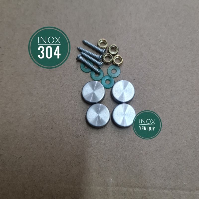 Inox 304 COMBO 4 VÍT ĐẦU CHỤP DÙNG TRANG TRÍ ỐC GƯƠNG BIỂN QUẢNG CÁO HOẶC CHÂN CẦU THANG