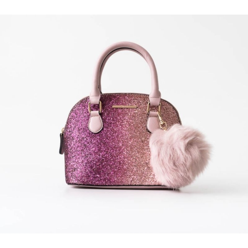 Túi hến Aldo nhũ sequin VNXK túi cầm tay đeo chéo nhũ kim sa bling bling hồng tím ombre đi tiệc xuất