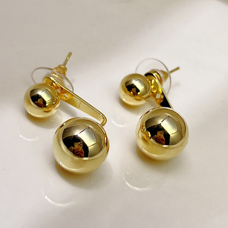 Bông tai bi ánh kim móc sau