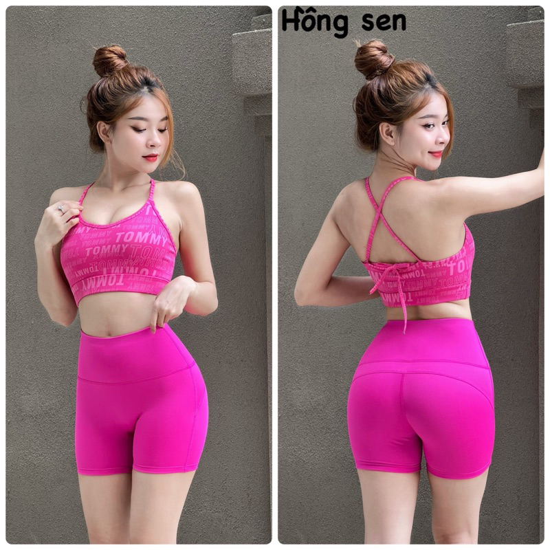Áo bra Hoạ Tiết chéo lưng tập gym yoga chạy bộ