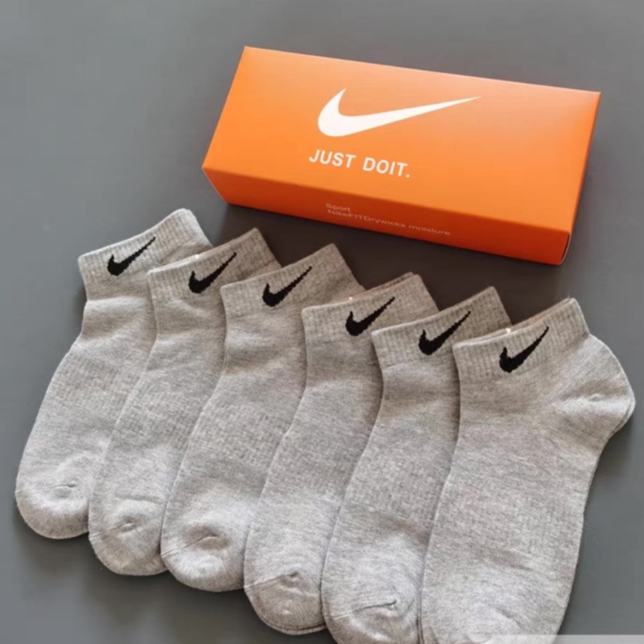 Combo 5 đôi tất vớ nam nữ Nike kiểu dáng thể thao, thấm hút mồ hôi kèm hộp