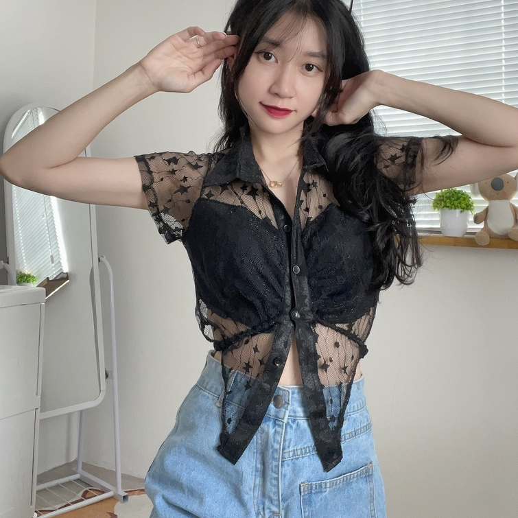 Sơ mi von phối lưới cánh bướm SMCB78