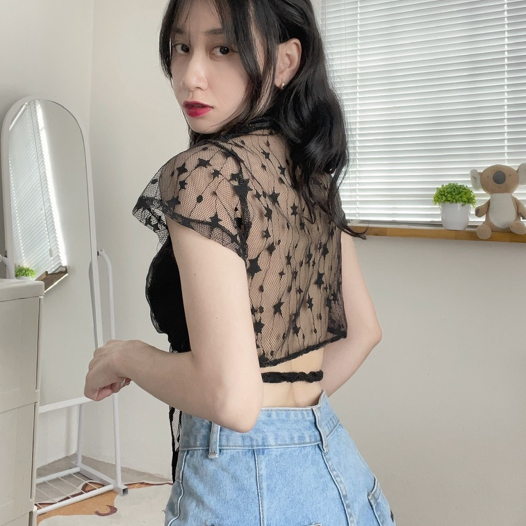 Sơ mi von phối lưới cánh bướm SMCB78