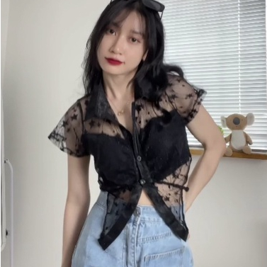 Sơ mi von phối lưới cánh bướm SMCB78