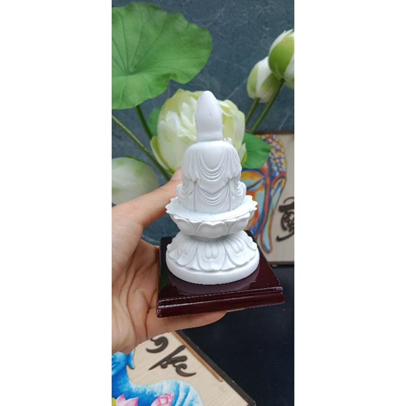 Tượng Mẹ Quan Âm Bồ Tát Trắng Tinh Khôi Cao 10cm