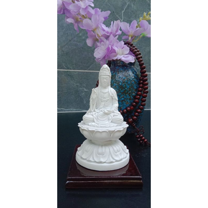 Tượng Mẹ Quan Âm Bồ Tát Trắng Tinh Khôi Cao 10cm