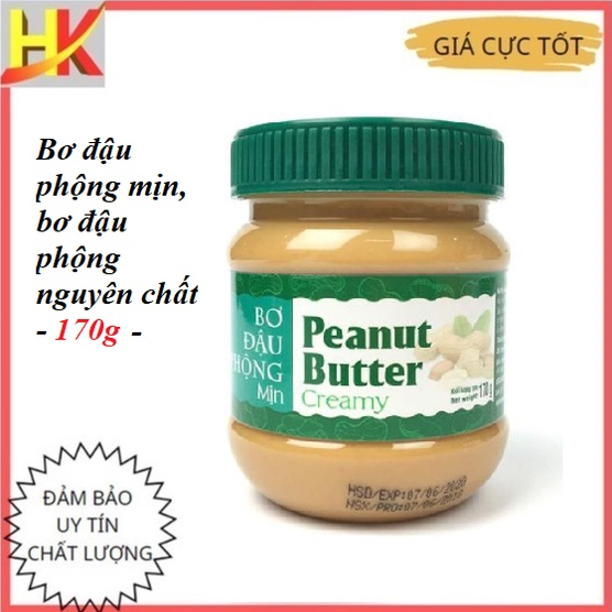 Bơ Đậu Phộng Mịn Golden Farm Lọ 170G (Bơ Lạc), Sốt Bơ Lạc Loại Mịn Nguyên Chất Ngon Giá Rẻ