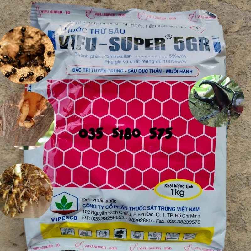 Vifu - Super ® 5GR gói 1kg - Tuyến trùng, sâu đục thân, muỗi hành