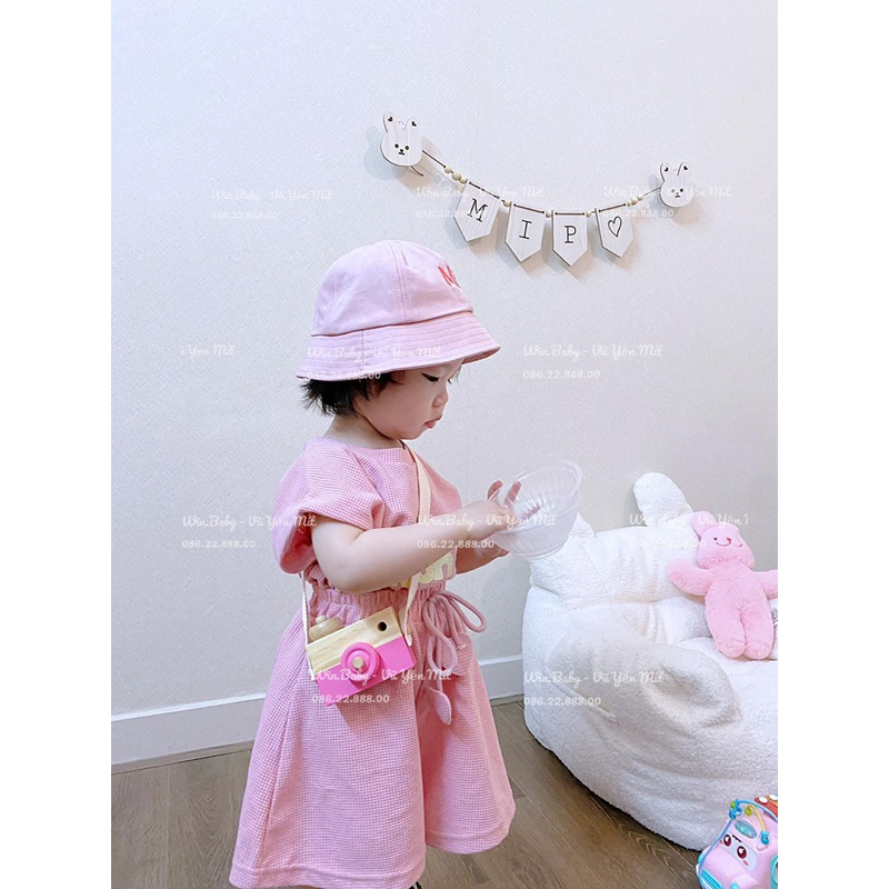 Mũ bucket tai bèo THÊU Tên độc quyền cho bé và mẹ