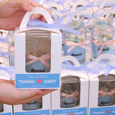 Nến thơm ly thủy tinh thắt nơ nhiều mẫu