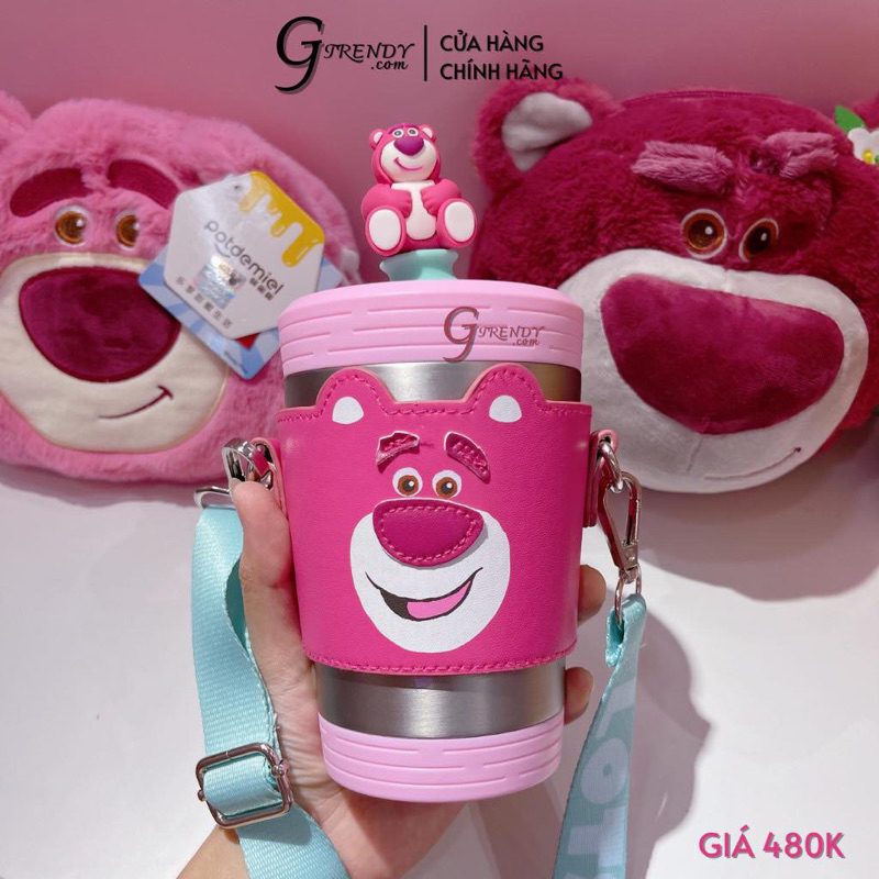 Ly Giữ Nhiệt 800ml In Hình Gấu Dâu Lotso, Stick, Doremon, Sanrio, Kuromi, Cinnamoroll, Melody,...