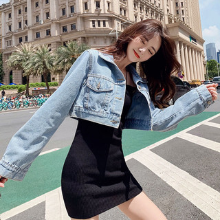 (Sẵn)Áo khoác Jean nữ cao cấp thiết kế dáng ngắn croptop trẻ trung, màu sắc đơn giản NV0483