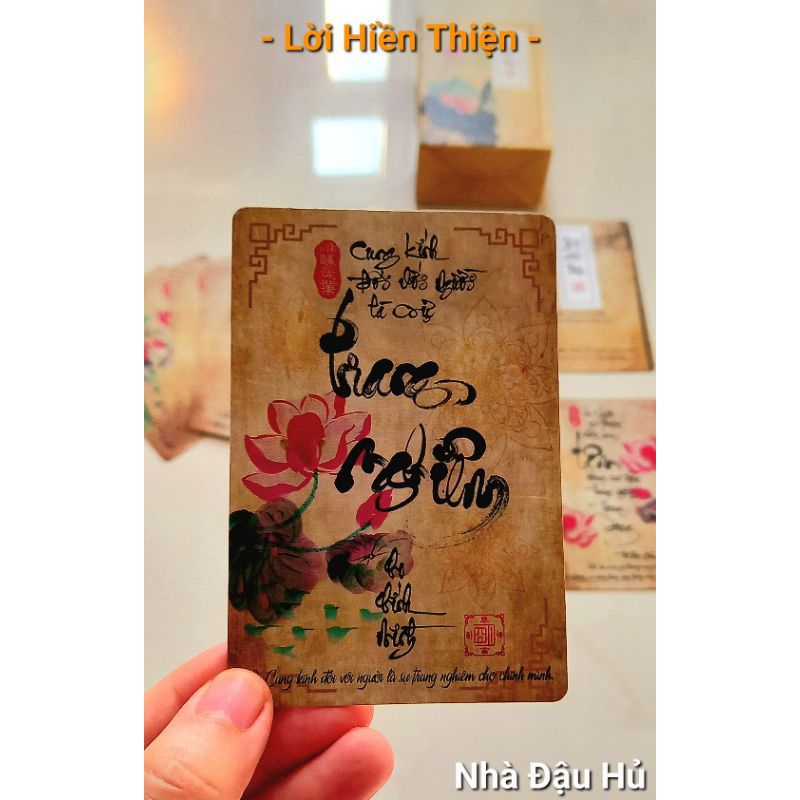 Bộ bài thư pháp LỜI HIỀN THIỆN | 102 lá | 6,7cm x 10cm | Lá duyên