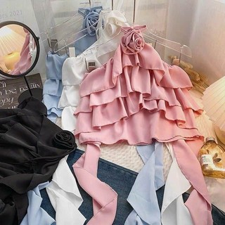 Áo yếm tầng cổ hoa