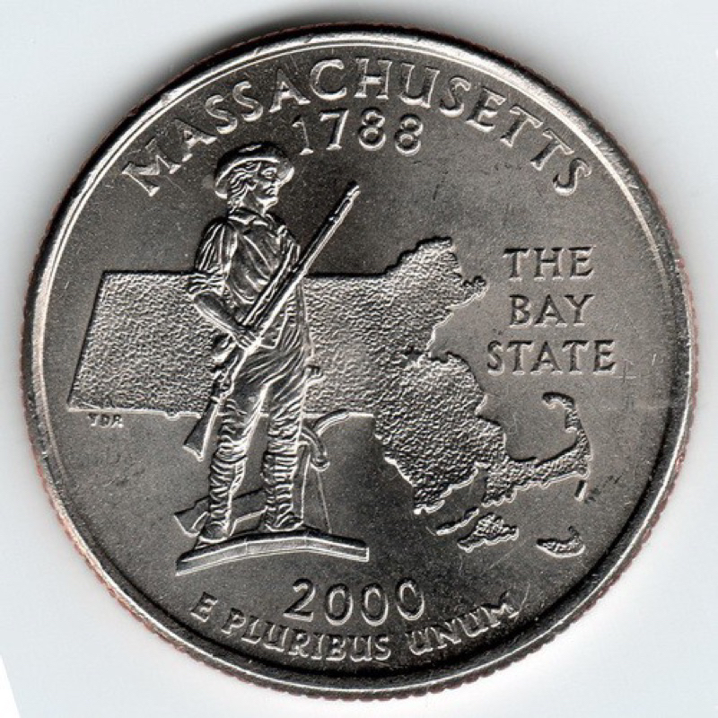 xu 1/4 dollars của bang massachusetts của Mỹ 2000