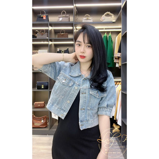 Áo khoác jean croptop tay lửng - LADY. Clothing