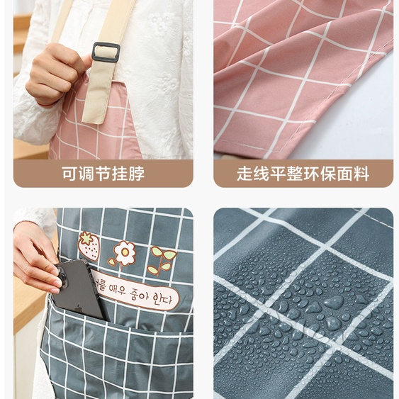 Tạp Dề Chống Thấm Có Hình Kẻ CaRo ,CuTe Dễ Thương Tiện Lợi Giá Rẻ 88367