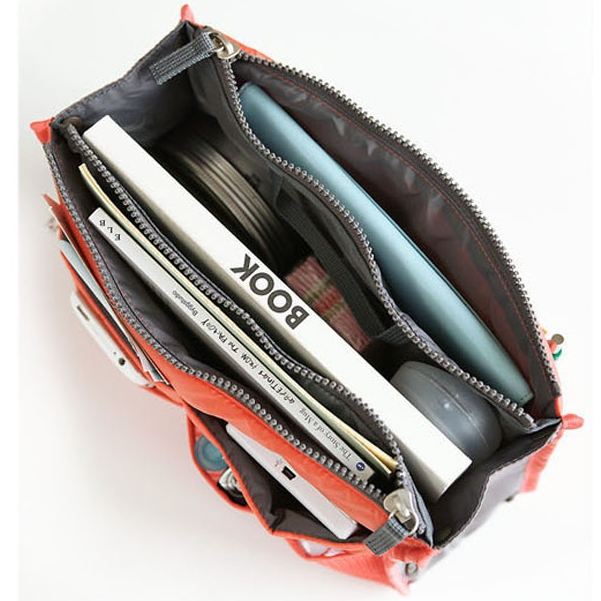 Túi 13 ngăn khóa kéo gấp gọn giỏ xách đựng mỹ phẩm du lịch đồ dùng cá nhân cọ trang điểm sách vở tai nghe sạc điện thoại