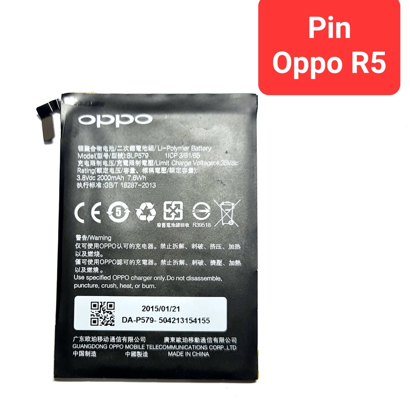 Pin Điện thoại Oppo R5 / R8106 hàng Zin tháo máy