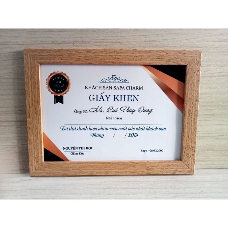 Khung bằng khen,giấy khen A4  BẢO HÀNH GÃY  VỠ