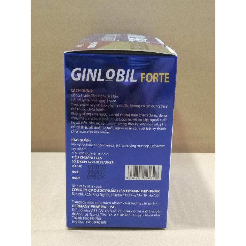 GINLOBIL FORTE tăng cường lưu thông tuần hoàn máu não