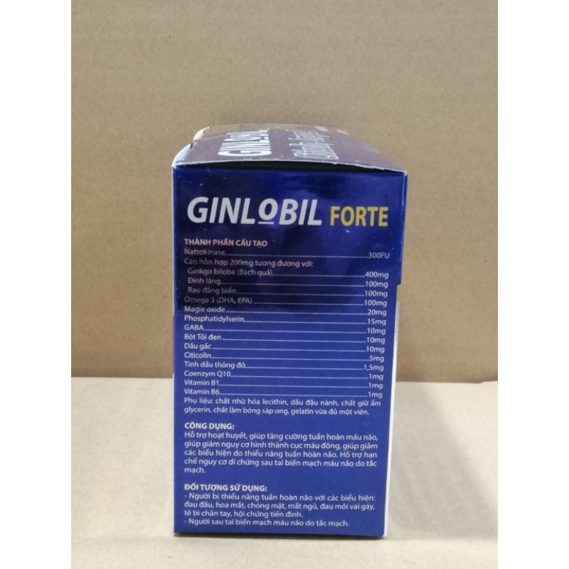 GINLOBIL FORTE tăng cường lưu thông tuần hoàn máu não