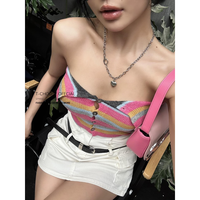 Áo ống len cầu vòng HOT