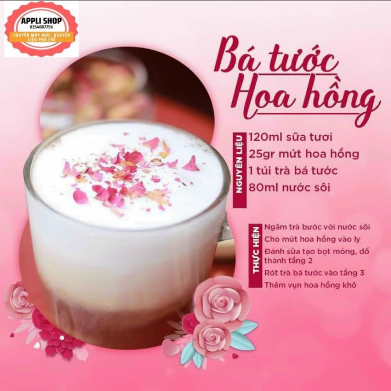Mứt Hoa Hồng Boduo 1kg kèm công thức pha chế.