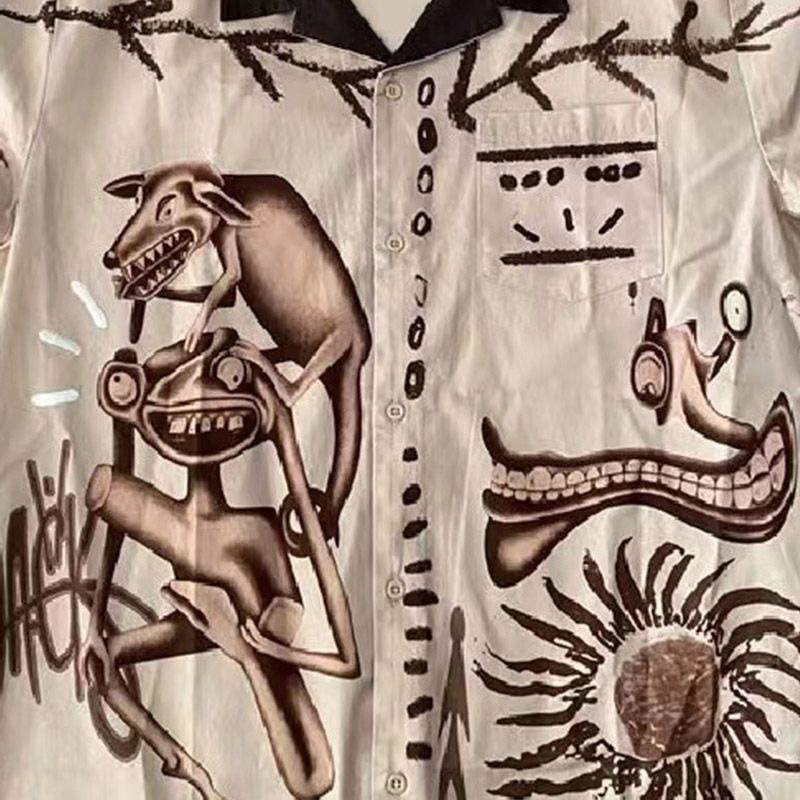 TRAVIS SCOTT SHIRT - Áo sơ mi ngắn tay vintage unisex