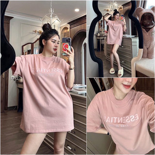 (Có sẵn) Áo phông hồng pastel dáng rộng kèm túi, móc và bọc áo